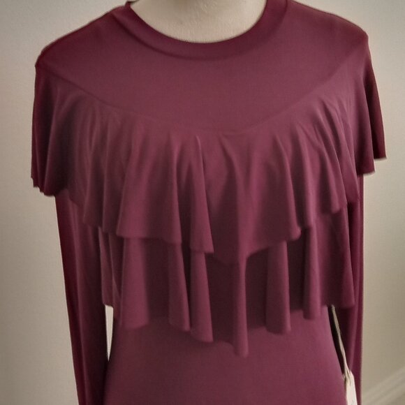 Berry Colored Ruffle Top - Picture 1 of 7